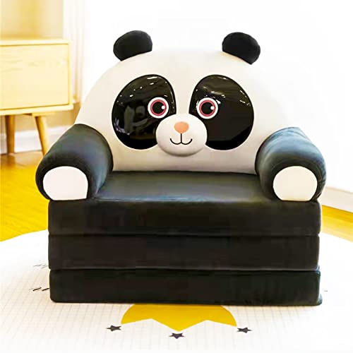 ALSWIG Poltrona/piegaibile a tre strati per bambini/divano pigro/poltrona/divano in peluche morbido con design a cartoni animati (direPanda)