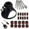 MACHSWON 29 PCS Rotary Multi Purpose Tool Cutting Guide Router Attachment Kit with 6pcs HSS Routing Drills Bits 20pcs Sandpaper Circle 2pcs Shaft Carving Rotary Locator Set