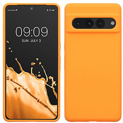 kwmobile Handyhülle für Google Pixel 7 Pro Hülle, für Pixel 7 Pro Case - Hülle Silikon - kabelloses Laden - Fruity Orange
