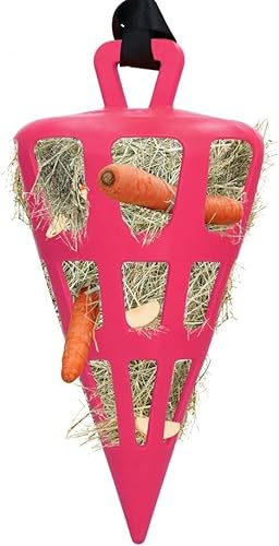 Holland Animal Care Hay Slowfeeder Fun&Flex Wurzel - Heufutterautomat für Pferde - Geeignet für Weidetiere - Gegen Stallverfall - Fördert die Gesundheit - Bis zu 1 kg Heu - Ø 22 cm - Rosa