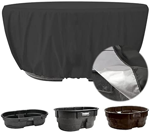 Stock Tank Cover 420D Oxford, Oval Pool Cover With Drawstring Swimming Pool Covers, Hot Tub Cover Protector Weather Resistant Bathtub Top Cover To Keep Your Water Tank, Tub, Pool Clean (50 Gallon)