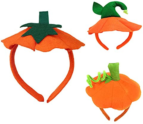 Halloween Kids Pumpkin HairBand Girls Cute Hair Band Hair Accessories Children Pumpkin Headwear Unisex Baby Headdress Infant Baby Headbands Headpiece Pumpkin Hairpin Headgear Party Photography