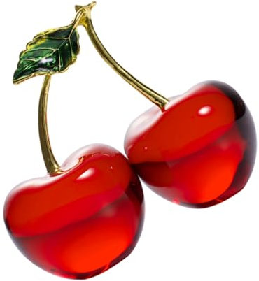 minkissy Kristall Kirsch Dekor Handwerk Kristallfrucht Ornament Desktop Deko Kreatives Kirsch Design Kompaktes Stabiles Basteldekor