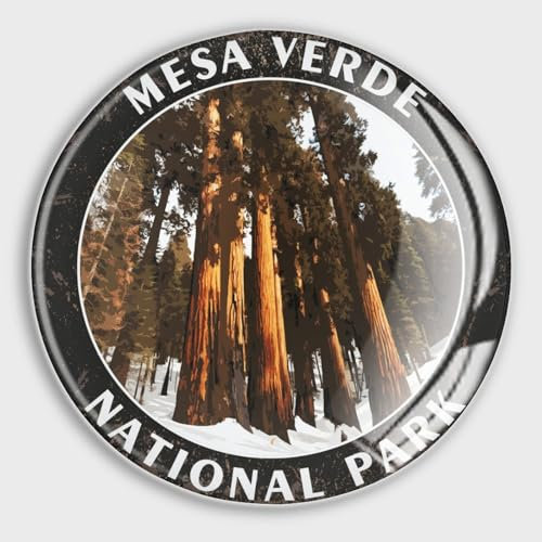 Freecustom Magneti da frigorifero in vetro, piccoli magneti Sequoia National Park paesaggio, divertenti magneti con paesaggio cittadino, punto di riferimento, adesivi per frigorifero, per armadi da