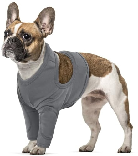 Tuta Recupero Cani, Body Post-Operatorio, Camicia Protezione per Cani, Cura Chirurgica - Grigio, M