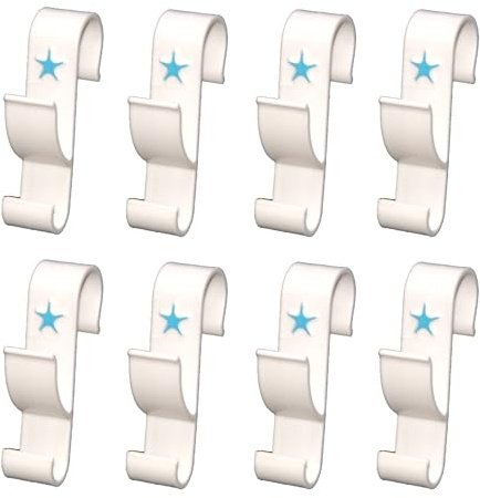 Générique Accroche Serviette Salle de Bain - Lot de Crochets pour Serviettes de Bain - Accessoires de Fixation Double Crochet Porte Serviette - Patère Blanche sans Clou ni Vis (8, Blanc)