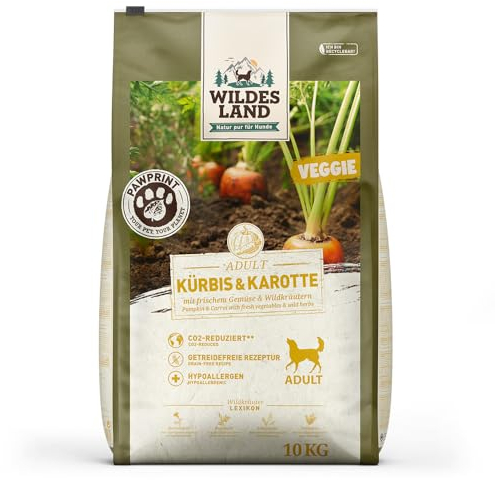 Wildes Land PawPrint - Veggie - 10 kg - Kürbis & Karotte mit frischem Gemüse & Wildkräutern