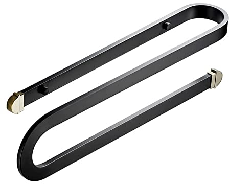 Generisch HandtuchstangeHandtuchhalter, Badezimmerregal/Hotel-Haushaltshandtuch-Aufbewahrungsregal, schwarzes Wandregal, einfacher Küchen-Geschirrtuchhalter, Aluminiumraum, a