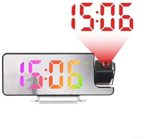 ReachMall 1 projizierter Wecker, LED-Projektionswecker, elektronisch (farbiges Licht)