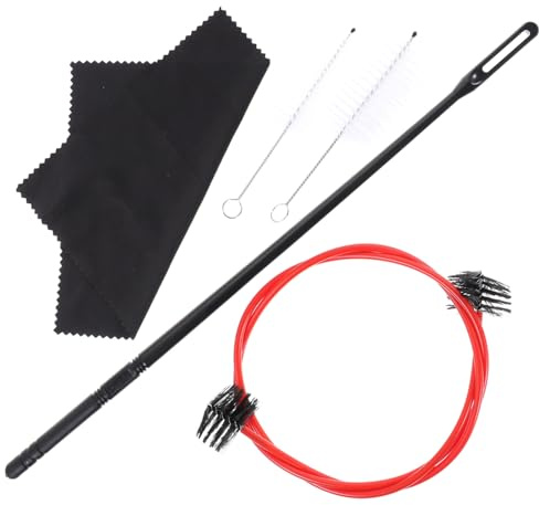 Trompetenreinigungsset 1 Satz für Blechblasinstrumente | Nylon, Kunststoff, Metall und Tuch, Flexible Bürste und Reinigungsstab, für Zuhause