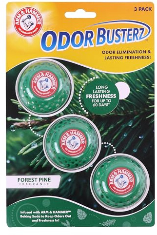 Arm & Hammer OdorBusterz® Odor Eliminator Balls, Forest Pine, 3 Count – Baking Soda Odor Control for Closets, Drawers, Hampers & Small Spaces