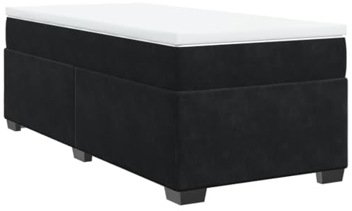 vidaXL Cama Box Spring con colchón Cuero sintético Negro 90x190 cm