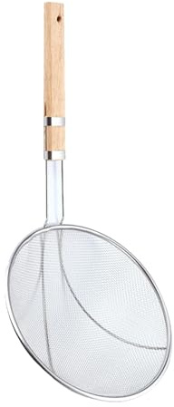 Colador de cuchara, colador de araña, colador, espumadera, cucharón de acero inoxidable, colador de cocina de malla, colador de araña extra grande, espumadera para cocinar y asar,