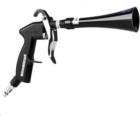 GOCCIDA Tornado Dry Cleaning Gun with Brass Adjustable Air Flow Nozzle,Air Blower Gun Quickly Blasts Dirt and Dust from Surface Works with Air Compressor Black