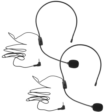 Vaguelly 2stücke Headset-mikrofon mit Kabel Kondensatormikrofon für Gesangsaufnahme Mikrofon für Sprachverstärker Flexibler Mikrofonarm Sicherer Ohrbügel für Gesangsunterricht