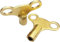 Llave de purga de radiador, llave de reloj de válvula de radiador para purga y ventilación de aire, hecha de latón macizo, paquete de 2 (6 mm (llave n.º 15))