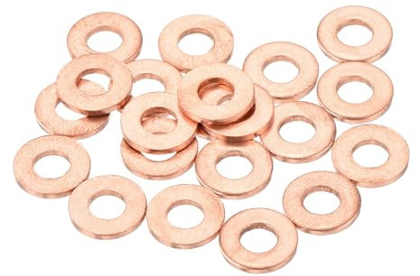 QUARKZMAN 22 Pièces Rondelles Plates en Cuivre, Rondelles d'Écrasement Plates Métriques en Cuivre Amélioré de 4x9x1mm pour Raccords Hydrauliques Vis Écrou Réparation Électronique