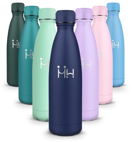 HoneyHolly Botella Termica 500ML - Botella agua Acero Inoxidable, Termo con pared Doble Aislamient, de Fugas, Cantimplora Termica para Niños, Deportiva, Gym - Conserva 12 Horas Caliente, 24 frio