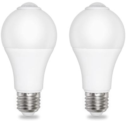 Akynite Lampadina LED E27 con Sensore di Movimento 12W Luce Fredda 6000K 1000LM, 120 gradi, AC 220-240V, Auto On Off, Lampadine LED Sensore Movimento E27 per Ingresso Corridoio, 2PCS