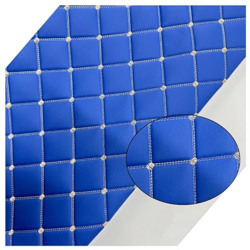 Kunstleder Lederkonzept Kunstleder Polsterstoff Gesteppt Kaschiert Meterware Möbelstoff Dekostoff,Kunstleder, Für Polstermöbel, Handwerk(Navy Blue,1.6x5m)
