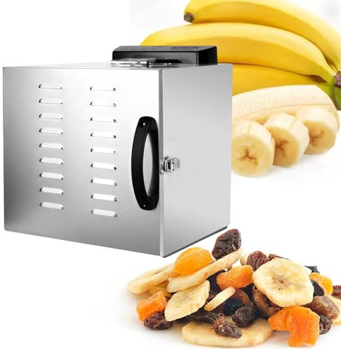 MáQuina Deshidratadora De Alimentos, Secadora De Acero Inoxidable Para Carne, Cecina, Carne De Res, Frutas Y Hierbas - Equipo Deshidratado, Temperatura Ajustada De 86 A 194 ℉,6Layer-110V
