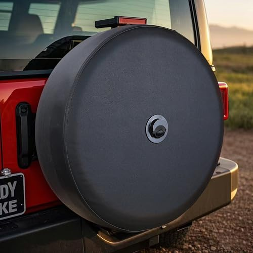 32 Soft Black Tire Cover - Ideal Compatible with Ford Bronco(Big Bend/Black Diamond/Outer Banks/Badlands) 2021-2025 with Backup Camera