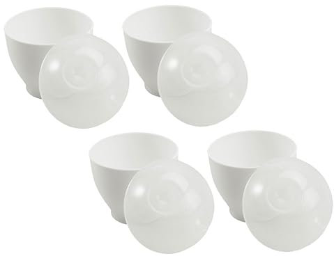 MAGICLULU Lot De 4 Coquetiers Micro-Ondes Mini en PP, Cuiseur à Œufs Vapeur Sûr, Ustensile Cuisine Pratique pour Petit-déjeuner Rapide Et Cuisson Saine