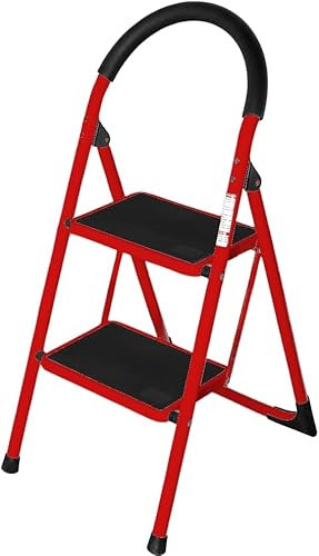Scala Sgabello Multiuso Pieghevole in Acciaio Salvaspazio 2/3/4 Gradini (2 Scalini)