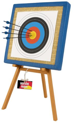 Zielscheibenmatte aus Stroh 60x60 cm – wetterfeste Bogensport Zielscheibe für FITA Zielauflagen – Pfeilfangmatte Schießscheibe für Recurve & Freizeitbogen
