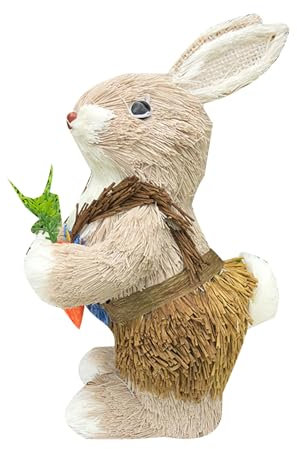 Adorno de paja de Pascua con animales decorativos para escuela, oficina, dormitorio, dormitorio
