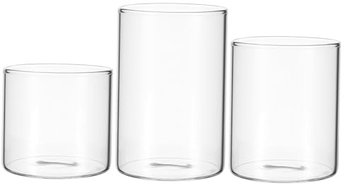 GRIRIW 3 Piezas Tarros de Vela Transparentes de Vidrio para Aromaterapia Recipientes para Velas de Cera Decoración Moderna y Elegante para Hogar y Fiestas