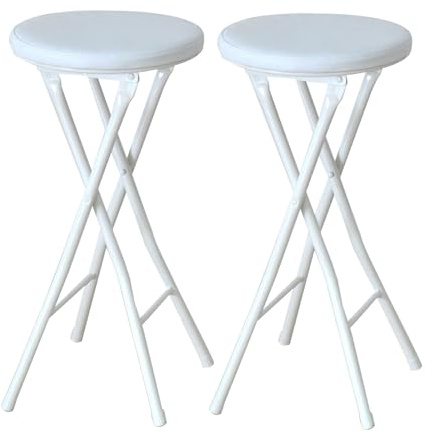 Sgabelli da bar pieghevoli senza schienale19 sedie portatili per cucina e ricreazione (set di 2) Design leggero salvaspazio per uso domestico e ufficio DHJUSPS