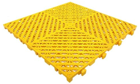 Garagenbodenmatte, 2 cm Dick, 2er-Pack, Ineinandergreifender Bodenbelag, Wasserdurchlässig, Einfach Zu Verlegen, Für Den Außenbereich, Keller Und Parkplätze(Yellow(2cm),2pcs)