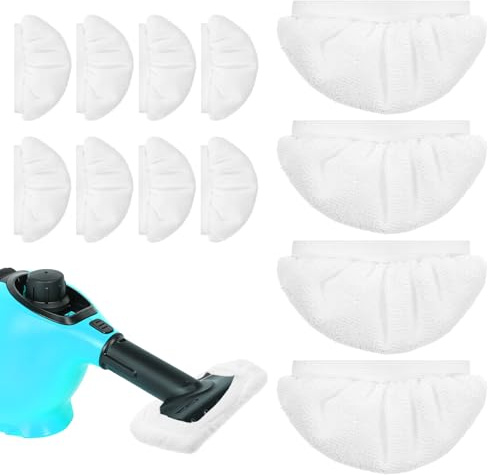 YBEATY 12 panni per scopa a vapore accessori universali per pulitore a vapore accessori per vaporizzatore portatili riutilizzabili lavabili panno in microfibra per multi-superficie