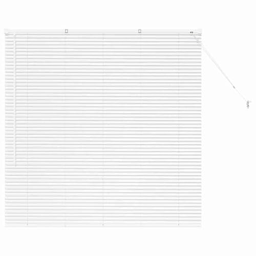 Persiana per finestra con tende in alluminio – Funzionamento manuale bianco – Soluzione perfetta per la protezione della luce e della privacy per soggiorno, camera da letto e ufficio, durevole e