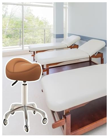 FXLUHAY Silla de Masaje con Ruedas giratorias Tipo Silla de Montar, Taburete de Oficina Alto, for manicura y peluquería, con Ruedas de Deslizamiento Suave.