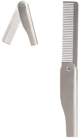 Folding Beard Comb – Tragbares Haarstyling-Werkzeug für Männer, Edelstahl, Styling und Formkamm
