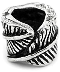 Barba Perla con estampado de plumas de plata ID 5 mm – Perlas para Rasta Dreads