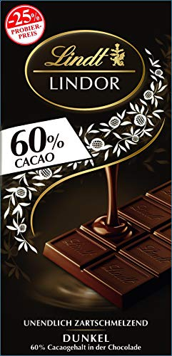 Lindor Tafel, Extra Dunkel, 60% Cacao, Promotion, 5er Pack (5 x 100 g)