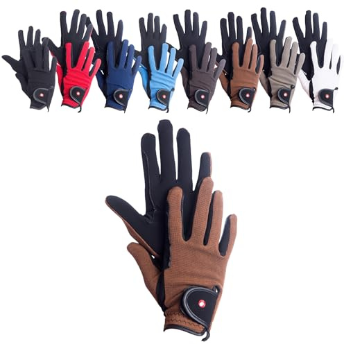 RL24 - Reithandschuhe Damen, Herren & Kinder Professional | Handschuhe zum Reiten – Reiterhandschuhe mit Nubuk Magic-Lederimitat – rutschfest & atmungsaktiv – viele Größen