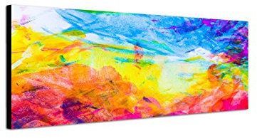 Sinus Art Wandbild 150x50cm Wasserfarben bunt abstrakt
