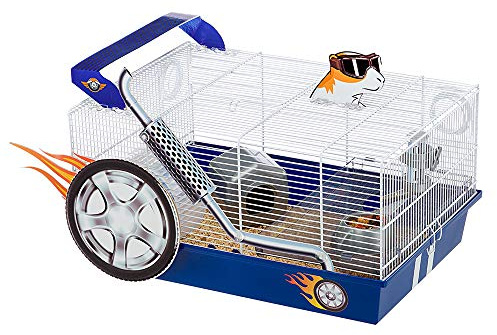Ferplast Hamsterkäfig, Nagerkäfig DRAGSTER, Kleintierkäfig, Hamsterzubehör inklusive, 50 x 35 x h 25 cm Weiß