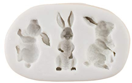 llio 3D Silicone Cake Mould Easter Three Rabbits Decorat Mold Chocolate Baking Tool