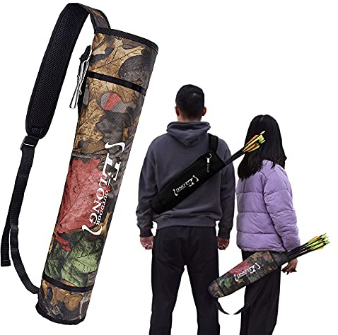 EOUS Archery Arrow Holder for Youth Kid Childrens Arrow Quiver Bags for Arrows Kids,Back and Hip Side Quiver,CAMO