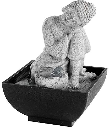 Zimmerbrunnen Buddha Zierbrunnen Dekobrunnen mit Pumpe Feng Shui 17cm