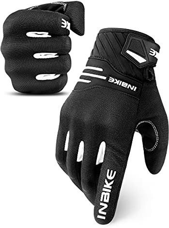 INBIKE Breathable Motorcycle Gloves Men Motorbike Riding Touchscreen Hard Knuckle TPR Palm Pad White XX-Large