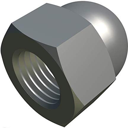 M14 Dome Hex Cap Nuts Zinc Plated (Pack of 5) Hexagon Acorn Decorative for Screws/Bolts - Domed Round Head Protection Cover Cap Nut Accorting to Standard DIN 1587 Silver Tone (14 mm)