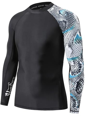 HUGE SPORTS Camisetas de Compresión para Hombre Rashguard Hombre Manga Larga Ropa Deportiva Secado Rápido (Escama de Serpiente 2XL)