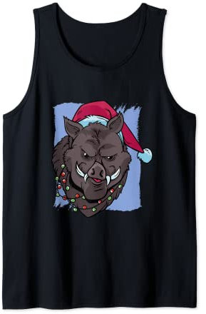 Keiler mit Weihnachtsmann Mütze Xmas für Jäger Tank Top