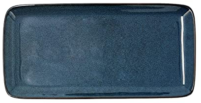 Bidasoa IKONIC - Fuente Rectangular Cerámica 28X14Cm Azul